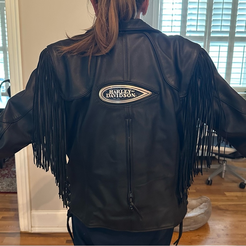 1997 Harley-Davidson “Lady Hawk” Fringe Leather Jacket – Heritage Springer Rare